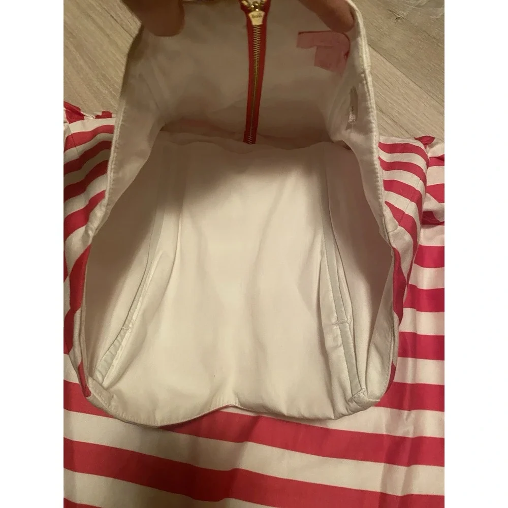 Lilly Pulitzer Maybell Dress Azalea Pink Stripe Size 2 Strapless Peplum Ruffle - Picture 7 of 14